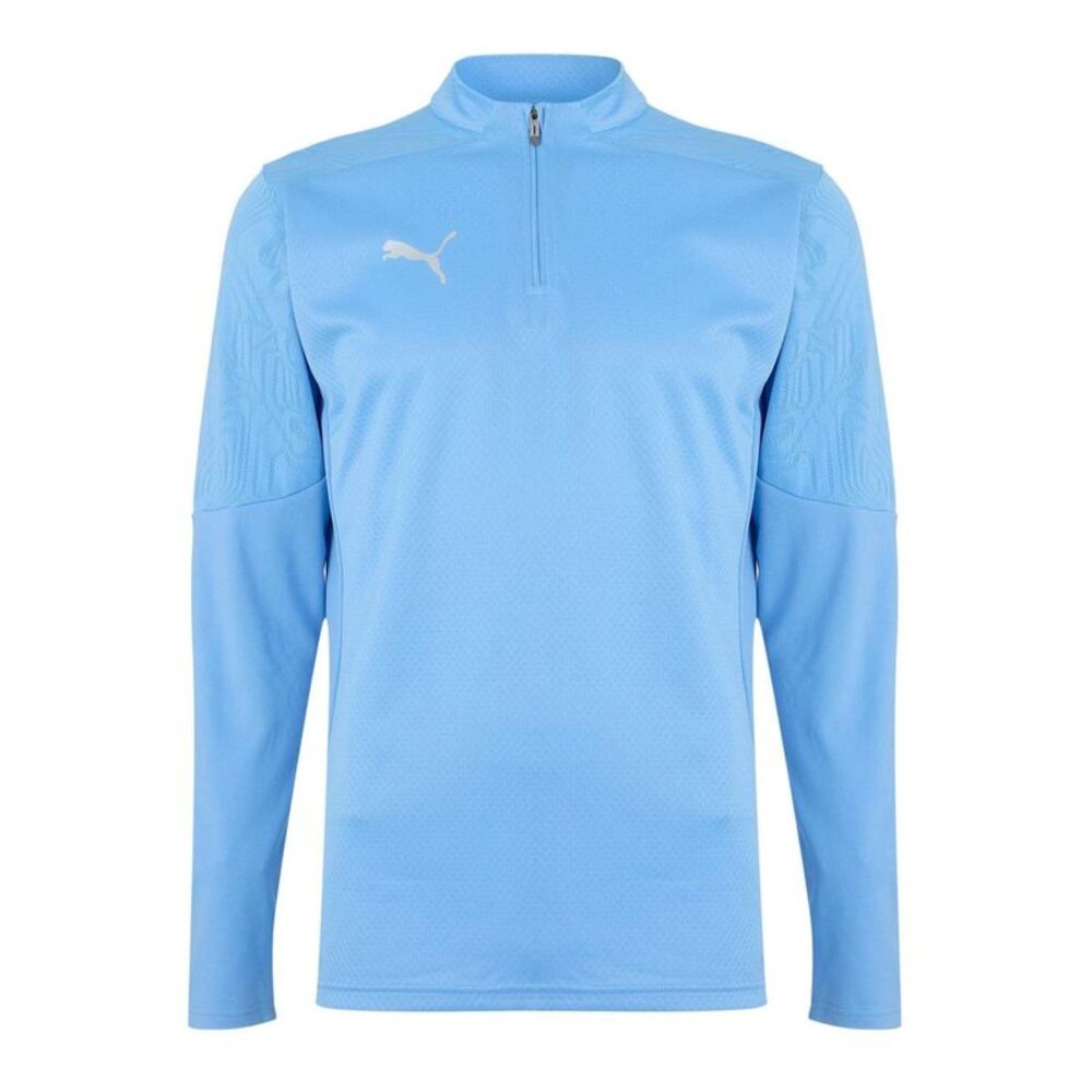 Puma Mens TeamFinal Quarter Zip Training Fleece Top / Light Blue